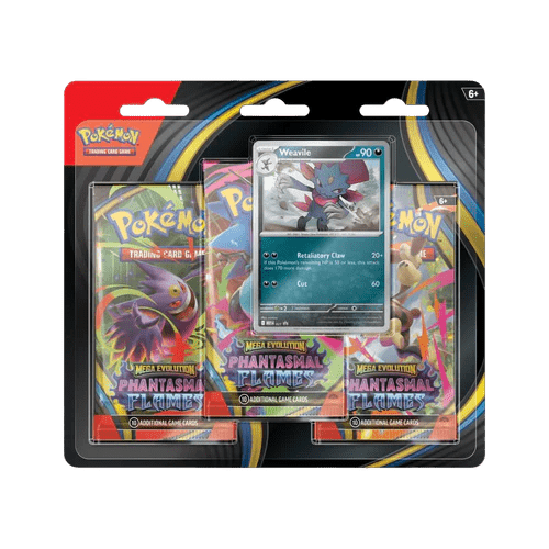 Pokémon - Mega Evolution: Phantasmal Flames 3-Packs Blister Set of 2 1 Sneasel and 1 Weavile