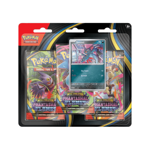 Pokémon - Mega Evolution: Phantasmal Flames 3-Packs Blister Set of 2 1 Sneasel and 1 Weavile
