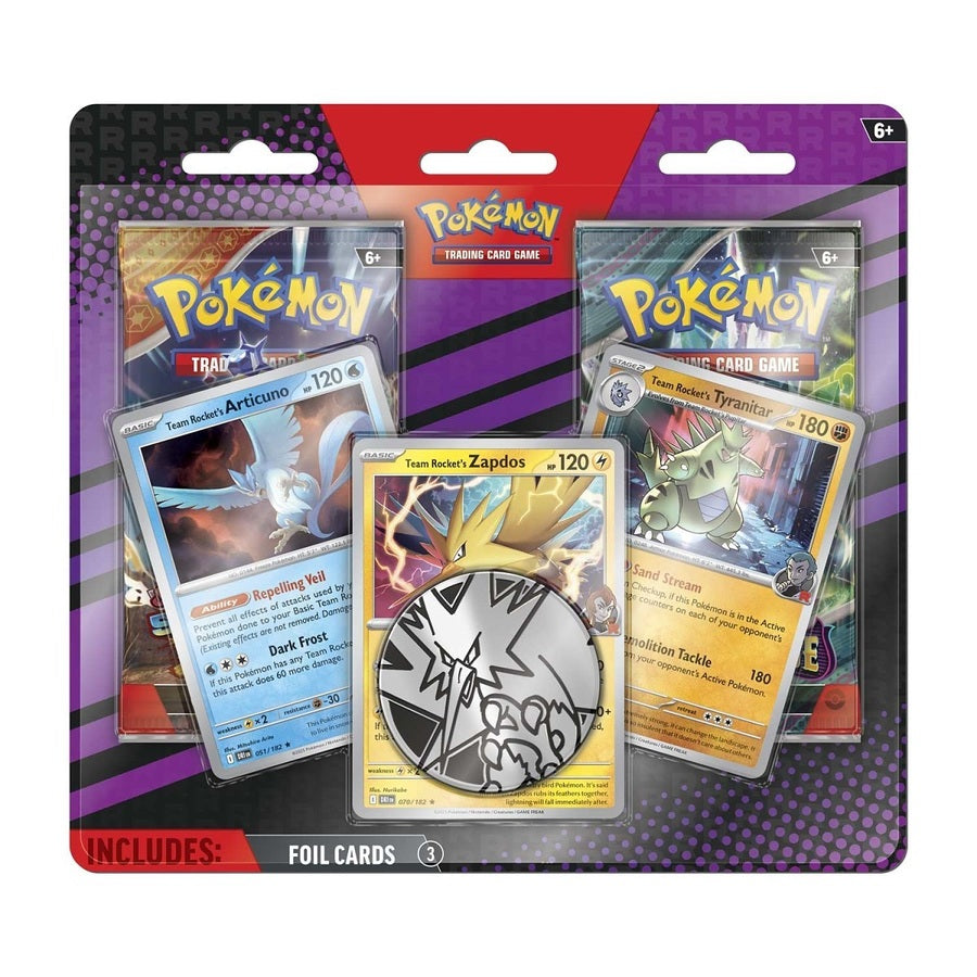 Team Rocket's Zapdos EX Enhanced Pokémon with 2 Booster Packs & Coin