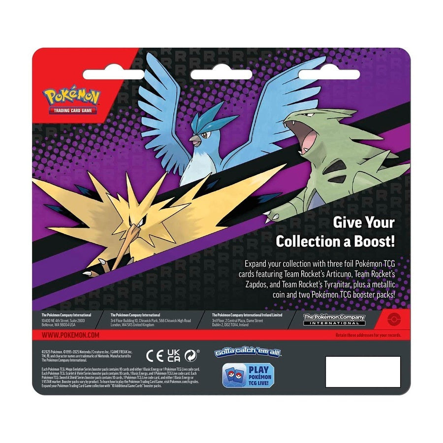 Team Rocket's Zapdos EX Enhanced Pokémon with 2 Booster Packs & Coin